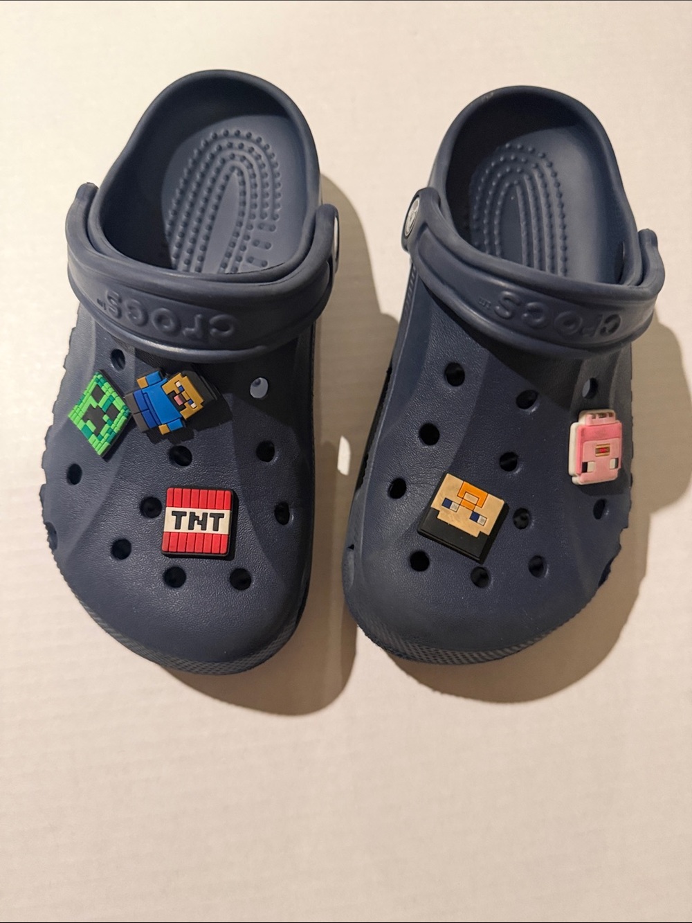 CROCS Kids Navy Blue Classic Clog with Character Jibbitz